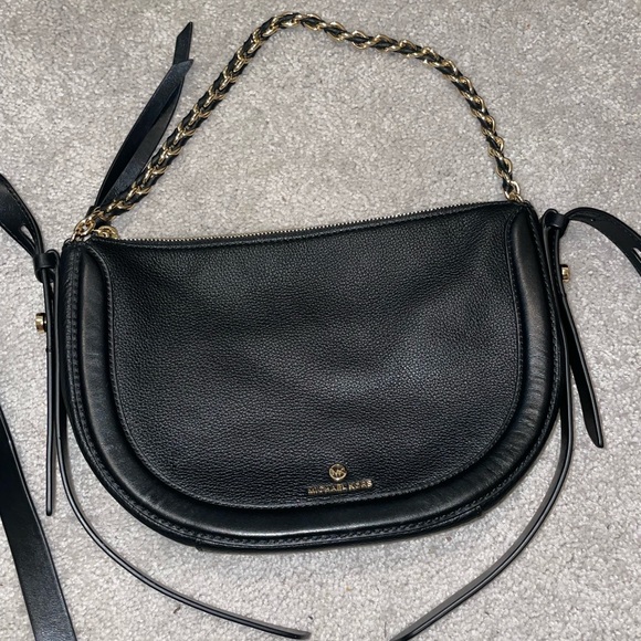 Michael Kors Bags Michael Kors Black Leather Messanger Bag Jagger